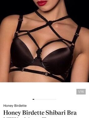 Honey Birdette Black Strappy Plunge Bra